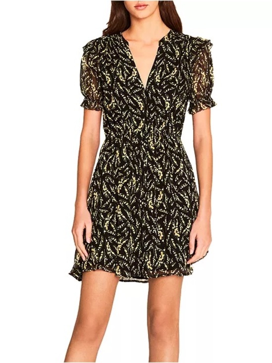 ba&sh Dresses & Skirts - BA&SH Matcha Floral Print V-Neck Mini Dress, Size Small
